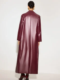 Basic PU Leather Button Jacket