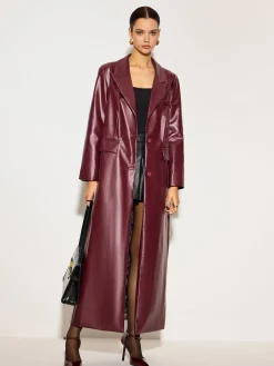 Basic PU Leather Button Jacket