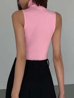 Basic Snug Turtleneck Tank Top