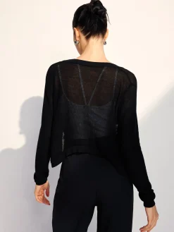 Bat Sleeve Hollow Cardigan