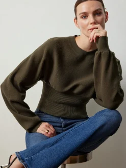Batwing Sleeve Cinched Sweater