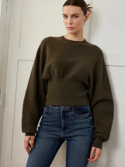 Batwing Sleeve Cinched Sweater