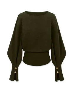 Bell Sleeve Cinched Sweatshirt