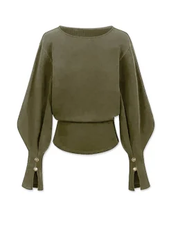 Bell Sleeve Cinched Sweatshirt