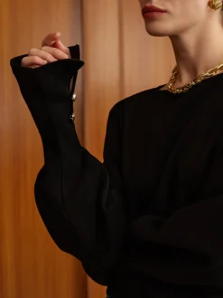 Bell Sleeve Cinched Sweatshirt