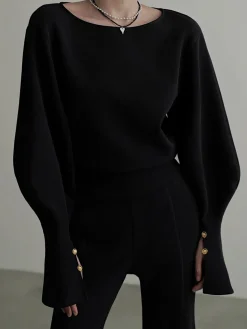Bell Sleeve Cinched Sweatshirt