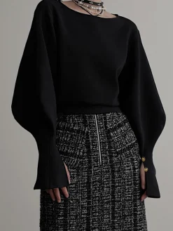 Bell Sleeve Cinched Sweatshirt