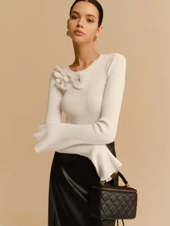 Bell Sleeve Floral Knit Top
