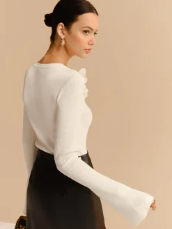 Bell Sleeve Floral Knit Top