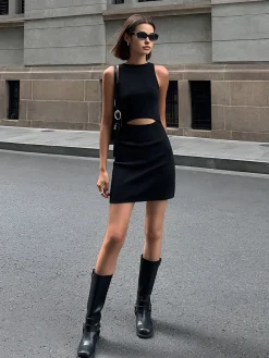 Beloved Cutout Waist Short Dress