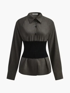 Belted Corset Polo Shirt