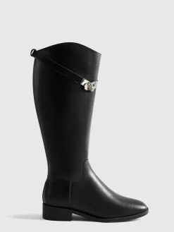 Belted Knee-High Knight Boots