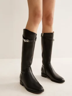 Belted Knee-High Knight Boots