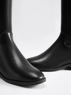 Belted Knee-High Knight Boots