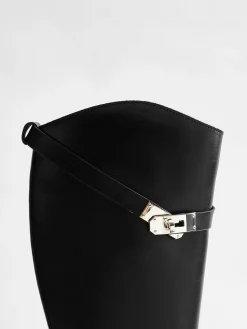 Belted Knee-High Knight Boots
