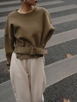 Belted Short Sweatshirt