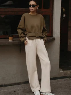 Belted Short Sweatshirt
