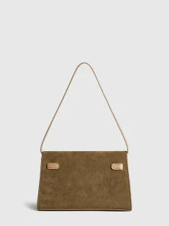 Belted-Decor Flap Shoulder Bag