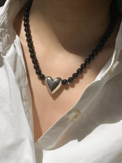 Black Onyx Heart Necklace
