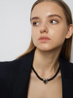 Black Onyx Heart Necklace
