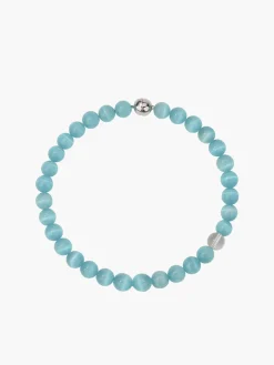 Blue Cat Eye Stone Beaded Necklace
