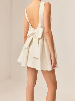 Boat Neck Backless Panel Dress