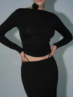 Boat Neck Long Sleeve Shirt