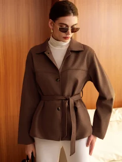 Boheme Belted Suede Polo Jacket