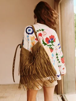 Boheme Buckle-Design Tassel Shoulder Bag