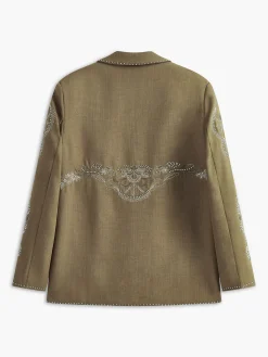 Boheme Embroidery Button Blazer
