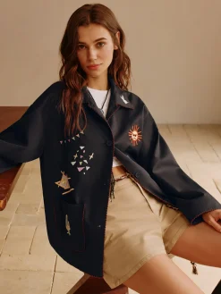 Boheme Embroidery Lapel Jacket