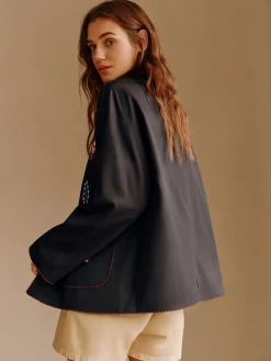 Boheme Embroidery Lapel Jacket