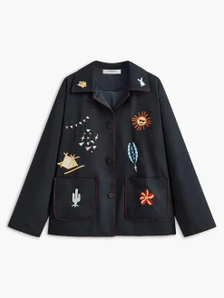 Boheme Embroidery Lapel Jacket
