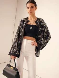 Boheme Printed Breasted Satin Shirt