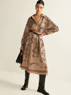 Boheme Printed Midi Skirt Without Belt