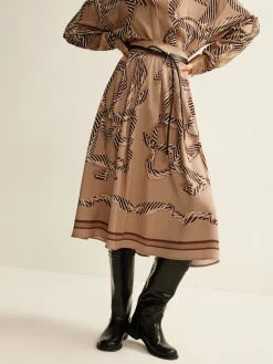 Boheme Printed Midi Skirt Without Belt