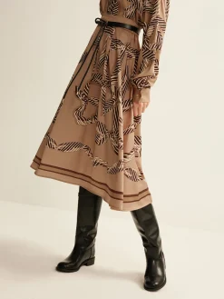 Boheme Printed Midi Skirt Without Belt