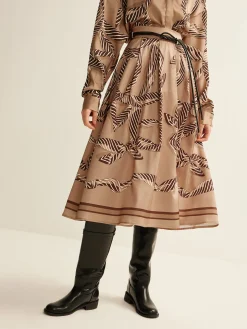 Boheme Printed Midi Skirt Without Belt
