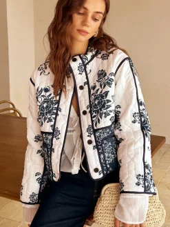 Boheme Printed Piping Cozy Jacket