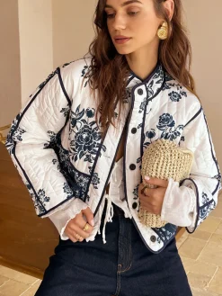 Boheme Printed Piping Cozy Jacket