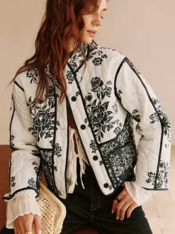 Boheme Printed Piping Cozy Jacket
