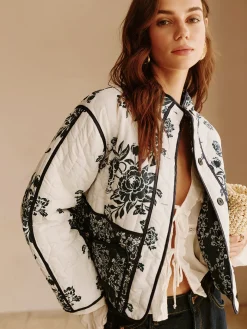 Boheme Printed Piping Cozy Jacket