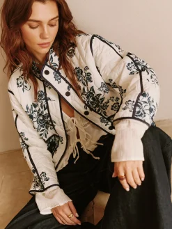 Boheme Printed Piping Cozy Jacket