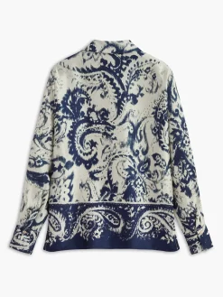 Boheme Printed Satin Breasted Polo Shirt