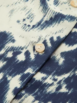 Boheme Printed Satin Breasted Polo Shirt