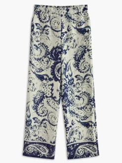 Boheme Printed Satin Zipper Pants