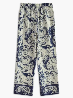 Boheme Printed Satin Zipper Pants
