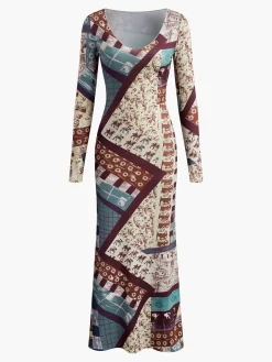 Boheme Printed Slim Jersey Dress
