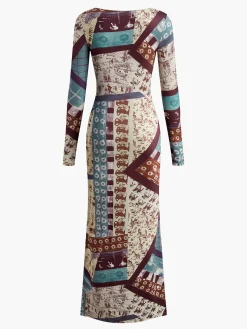 Boheme Printed Slim Jersey Dress