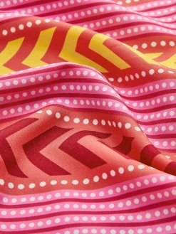 Boho Printed Drawstring Ruffle Skirt
